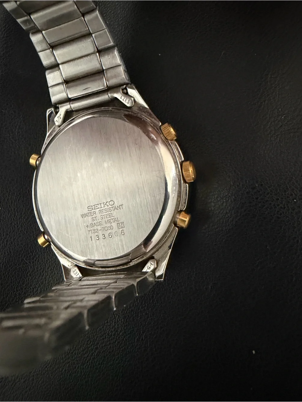 NEAR MINT Seiko Gold Panda 7T32-7C60 Alarm Chronograph Two Tone 1996 WORKING